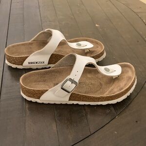 Birkenstock Gizeh White Sandals Size 38